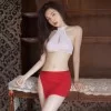 セクシー秘書セット 赤 OL制服 ミニスカート コスチューム 2点セット セクシー秘書セット 赤 OL制服 ミニスカート コスチューム 2点セット