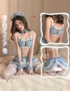 ブルーとホワイトグレンチェック メイド服 ランジェリ 誘惑 大人用 デート ブルーとホワイトグレンチェック メイド服 ランジェリ 誘惑 大人用 デート