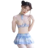 胸出し女子高生制服 過激ランジェリー  誘惑 エロ 可愛い ブルー
