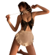 蝶結びメイド服 リードを付け 透け透け 胸空き セクシー 過激 大人 