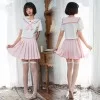 セーラー服 ピンク コスプレ 女子高生制服 萌え萌え 蝶結び 3点セット
