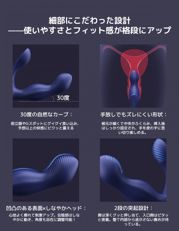 ToyCod Alan アナルバイブ 360°回転  激震 遠隔操作 前立腺責め 男女兼用 アダルトグッズ