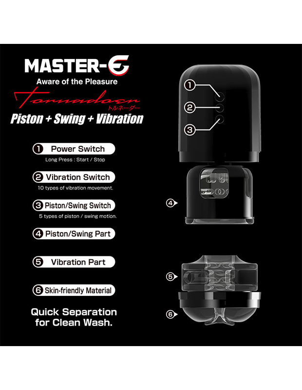 電動ピンストオナホール 回転  MASTER-E トルネーダー/Master E Long