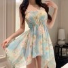 ブルーベース小花柄  ワンピースランジェリー 大人のおもちゃ