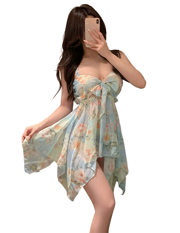 ブルーベース小花柄 ワンピースランジェリー 大人のおもちゃ ブルーベース小花柄 ワンピースランジェリー 大人のおもちゃ