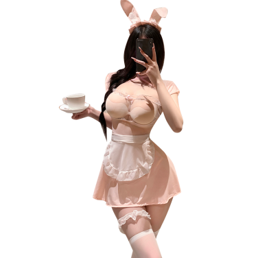 いたずらバニーシェフ 透け感メイドコスチュームセット ラブグッズ 大人のおもちゃ