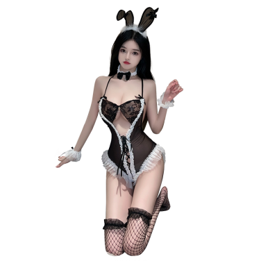 可愛いレースランジェリー ラブグッズ 股開きバニーガール