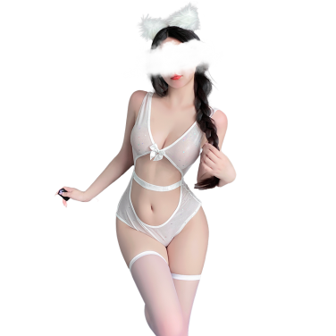 ピカピカ 穴開き セクシーランジェリー 大人用 レースブラジャー・ショーツセット