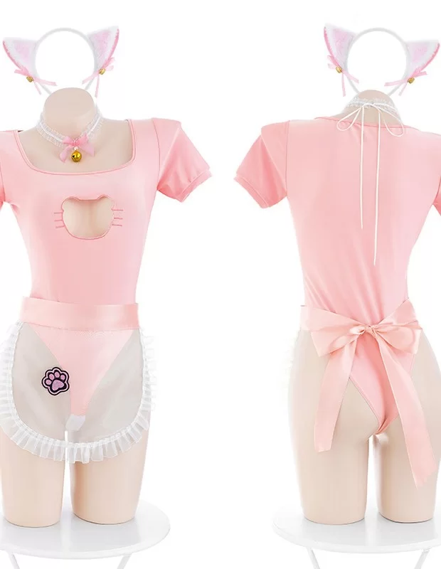 猫のメイド フワフワ ランジェリ 可愛い ピンク 大人用 猫のメイド フワフワ ランジェリ 可愛い ピンク 大人用