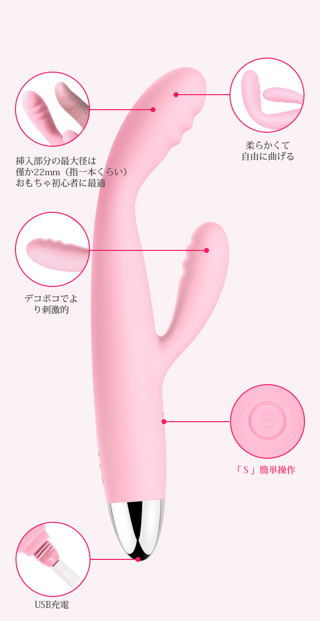 SVAKOM Coral 両点責めバイブ  ピンク