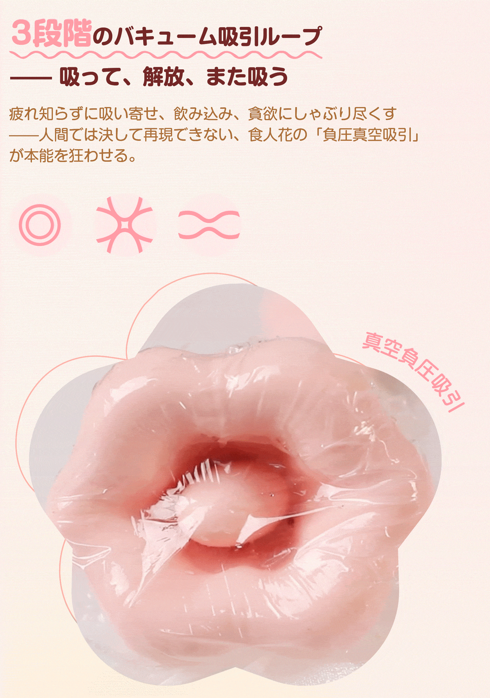 ToyCod 食人花 生クンニバイブ 舌舐め・甘噛み・バキューム吸引・激震 ラブグッズ