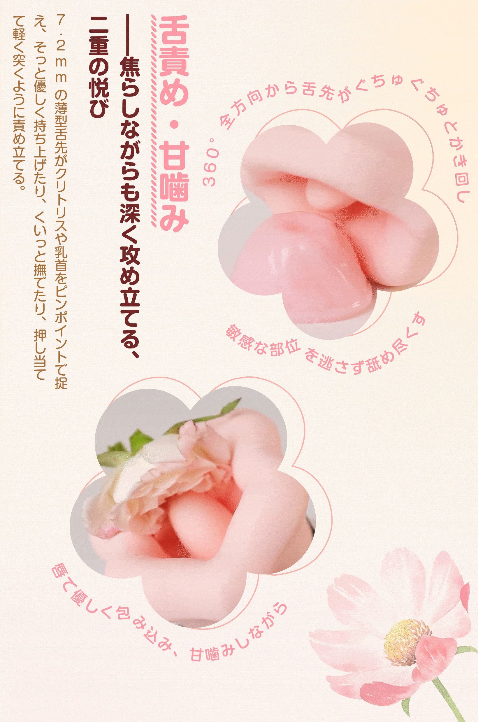 ToyCod 食人花 生クンニバイブ 舌舐め・甘噛み・バキューム吸引・激震 ラブグッズ